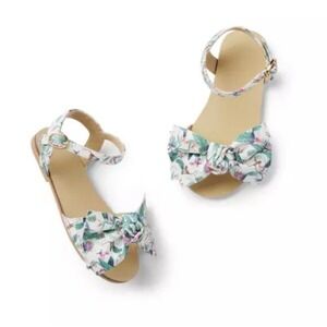 JANIE AND JACK TROPICAL JUNGLE BOW SANDAL Sz 4   $56